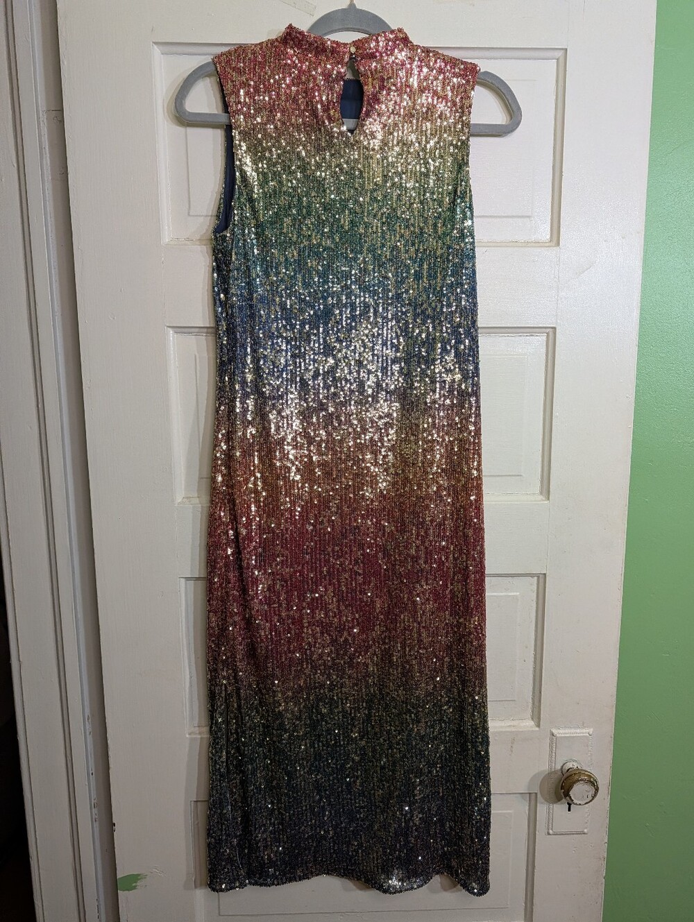 Francesca's Studio 19 Ombre Sequin Sleeveless Midi Dress Size M - Picture 6 of 9